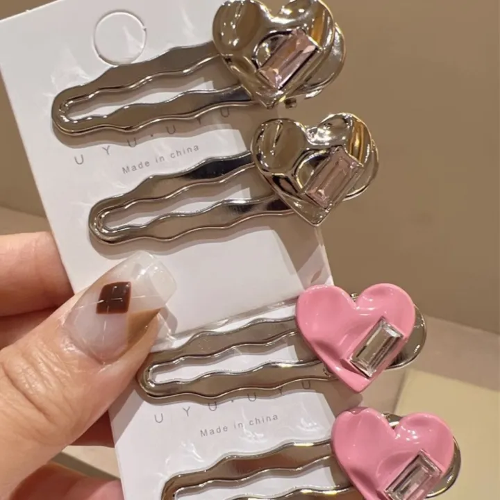 duck-bill-clip-wavy-edge-hair-clip-simple-hair-adornments-metal-heart-hair-clip-cool-hair-jewelry-sweet-hair-clips