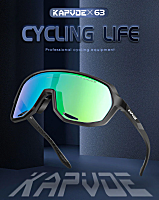 แว่นตาจักรยานและกีฬากลางแจ้ง KAPVOE รุ่น X-63 : Polarized เลนส์โพลาไรซ์ กัน UV 100%