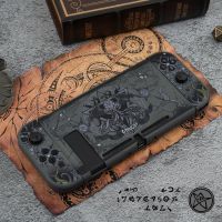 【lz】✷℡  Capa traseira dianteira dura mate para Nintendo Switch protetor de cristal controlador Oled NS Joy-Con pele protetora estojo Cthulhu