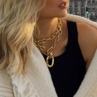 【CC】▨● Corinada Exaggerated Choker for Hiphop Chunky Buckle on the Neck Jewelry 2022