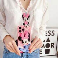 {Taoyitao Case} Minnie Mickey สำหรับ Vivo Y15s Y15A Y35 Y22 Y16 Y02s V25Pro โทรศัพท์เชือกเคสมีขาตั้ง