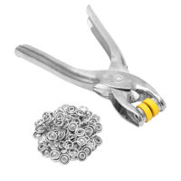 QZ-1 Set Silver 100pcs Ring Snap  Metal Prong Ring Snap Fasteners Press Studs Poppers Plier