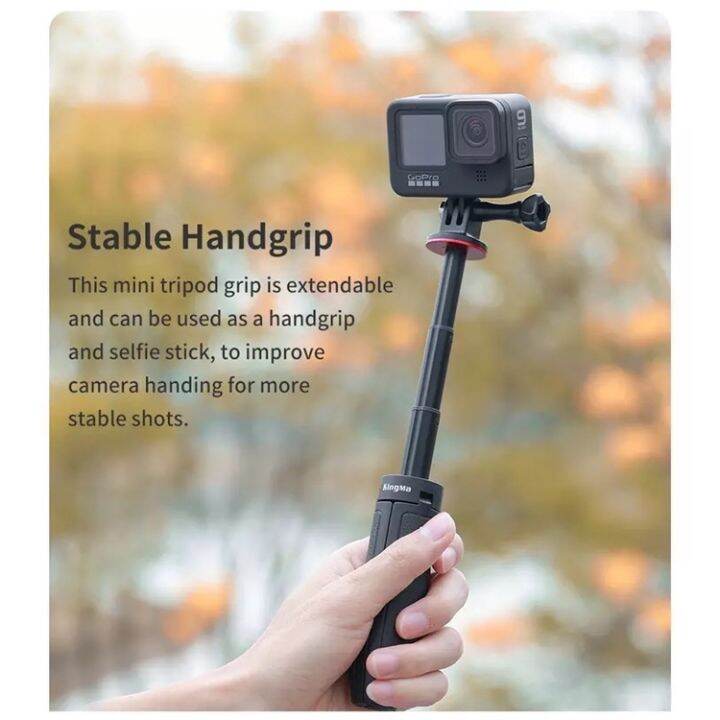 kingma-portable-extension-gopro-vlog-tripod-shorty-for-gopro-hero-10-9-8-7-6-5-gopro-max-osmo-action2-insta360-one-rs-ขาตั้งกล้อง-ไม้เซลฟี่-ขนาดเล็ก-แบบ-2-in-1