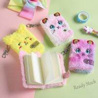 【Ready Stock】 ▩❍ C13 Cute Cat Plush Notebook For Girls Kawaii Pendant Keychain Furry Cats Notebook Daily Planner Journal Book Note Pad Stationery