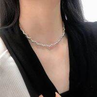 [COD] luxury ins design s925 silver necklace womens circle heavy industry collarbone chain temperament all-match trendy sweet cool