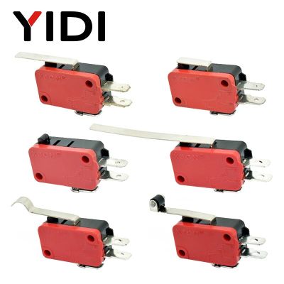 V-15 V-151 V-152 V-153 V-154 V-155 V-156-1C25 Micro Travel Limit Switch SPDT Momentary ON OFF 1NO1NC Lever Roller Microswitch