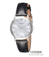 CITIZEN นาฬิกาข้อมือผู้หญิง Eco-Drive EG6005-03D Stiletto Leather Lady Watch (พลังงานแสง)