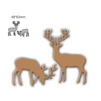 New Two Deer Metal Cutting Die Clipbook Stamps/photo Album Decorative Embossed Diy Paper Card  Photo Albums