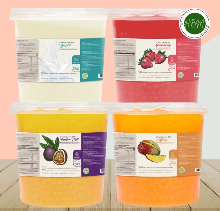 Popping Boba Coating Juice Pearl 3.2kg Mango/Yogurt/Strawberry/Passionfuit [HALAL] Lazada