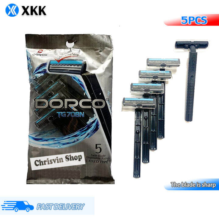 DISPOSABLE RAZORS mens accesorries5 pcs Per Pack DORCO TG708N TWIN
