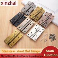 2pcs/pair Hydraulically buffered hinge 90° positioning damping spring door hinge Stainless steel flat hinge Door Closers Door Hardware Locks