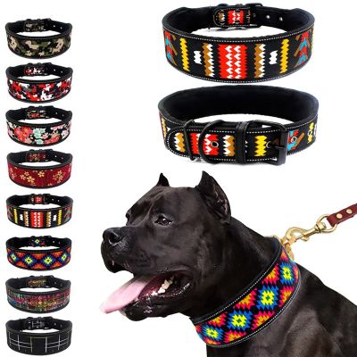 [HOT!] Fashion Big Dog Collar Reflective Adjustable Pet Collars for Small Medium Large Dogs German Shepherd Whippet Pets Accessories