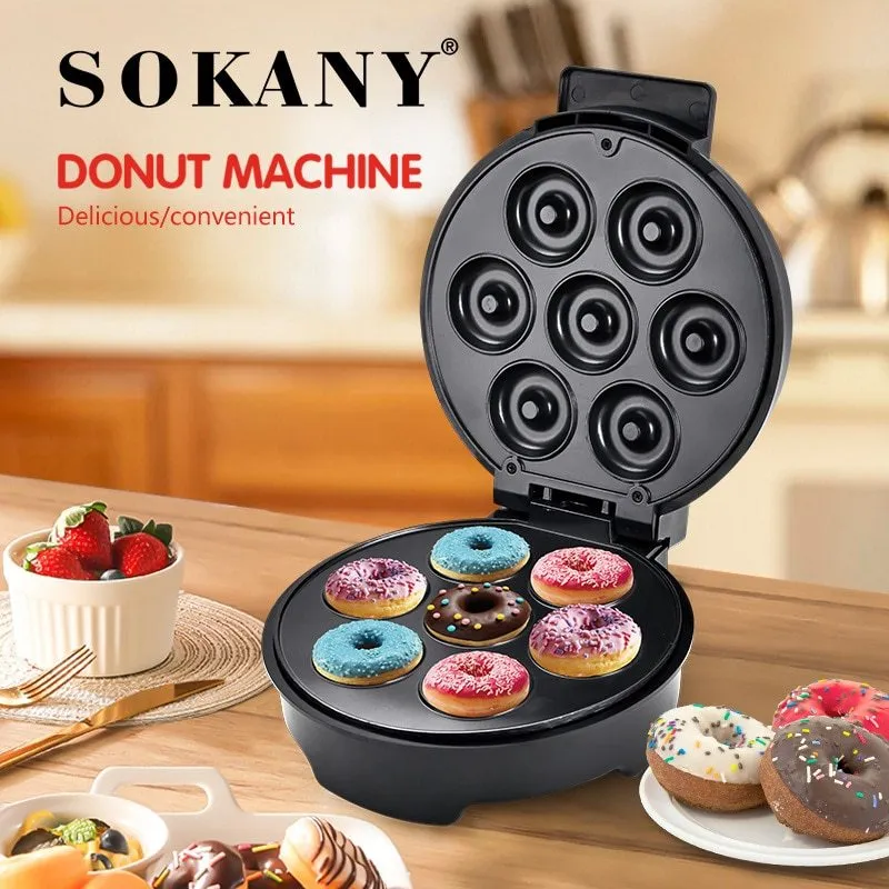 Mini Cake Donut Maker 7 Holes Double-sided Baking Pan Nonstick Donuts Baker  Machine For Kid-Friendly Breakfast - AliExpress