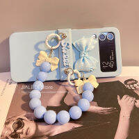 NewHotcelet Bow SkyBlue บานพับเคสศัพท์สำหรับ Samsung Galaxy Z Flip 3 Zflip 4ฝาครอบพับหวานจัดส่งฟรี