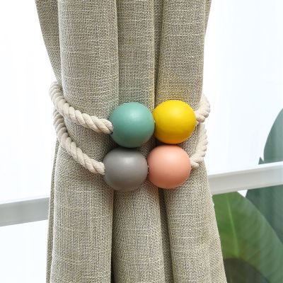[24 Home Accessories]เชือกรัดผ้าม่านแบบเรียบง่ายตะขอคลิปแบบแขวนตัวดูดแม่เหล็กลูกบอลนาฬิกาแขวน