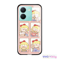 Volans สำหรับ Vivo Y36 Y36 5G น่ารักสาวๆแฮปปี้ไทม์เคสเคสประกบหลังแบบแข็งกระจกเทมเปอร์เคสโทรศัพท์มันวาวหรูหรา