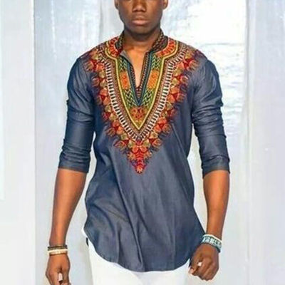 คลาสสิกคอ V ชาติพันธุ์พิมพ์เสื้อยืดผู้ชาย2023ยี่ห้อแอฟริกัน Dashiki เสื้อผู้ชายฮิปฮอปสตรีแอฟริกันเสื้อผ้าเสื้อที Homme
