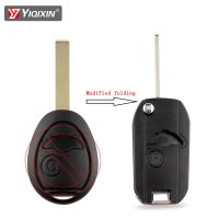 Yiqixin เคสพับได้ดัดแปลงเป็นรถรีโมทซองใส่กุญแจสำหรับ Bmw Mini Cooper S R50 R53 Rover 75 One System Alarm Key 2 Button