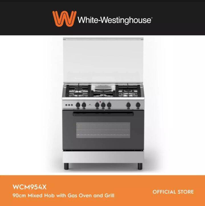White Westinghouse WCM954X Gas Range Mixed Hob with Gas Oven and Grill