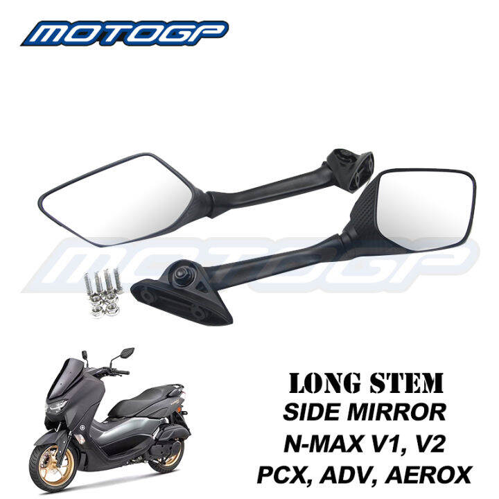 COD 1 Pair Long Stem Side Mirror for Nmax HONDA ADV PCX R25 Nemo Black