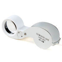 กล้องส่องพระ มีไฟ Led 40x 25มม.ใช้ดูพระ เหรียญธนบัตรสแตมป์พลอยเพชรทอง jewellery Loupe Magnifier By Shoppingmart