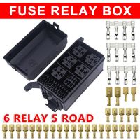 12-Slot Relay Fuse Block Holds 6 ATC/ATO and 6 Relays Fuses Box with Terminals for Auto Truck Marine Boat Engine Bay Universal Fuses Accessories