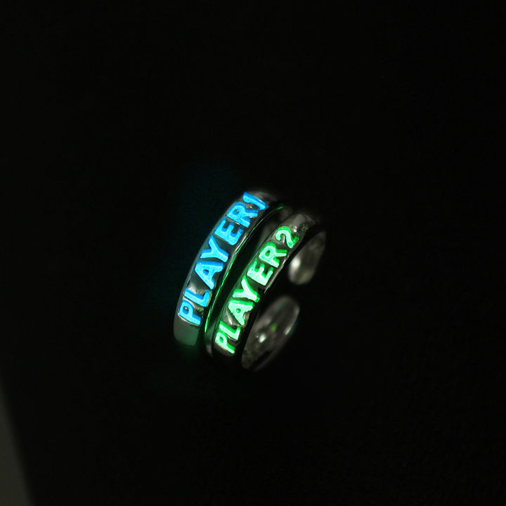 ilovediy-แหวนวันวาเลนไทน์สำหรับเป็นของขวัญ-แหวนคู่เรืองแสงในที่มืดเกม