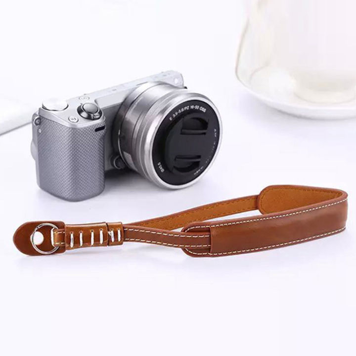 สายคล้องมือกล้องสายรัดข้อมือหนังสำหรับกล้องถ่ายภาพ-canon-nikon-fuji-leica-olympus-dslr-accessories