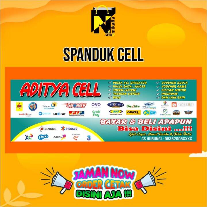 Spanduk Banner Backdrop Konter Pulsa Seluler Ukuran 2x1m / Spanduk ...