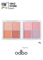 (od1309) ODBO SIGNATURE 4 SHADES BLUSHER  ซิกเนเจอร์ โฟร์ เฉดส์ บลัชออน วอร์มโทน-คูลโทน 10g