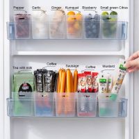 2Pcs Refrigerator Organizer Bins Fridge Food Sort Storage Box Transparent Seasoning Storage Box Kitchen Fridge Storage Organizer