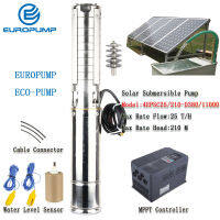 EUROPUMP 4 Inch 15HP 25000LPH 210M lift Solar Submersible Pumps,Solar Water Pump MPPT controller MODEL(4EPSC25210-D)