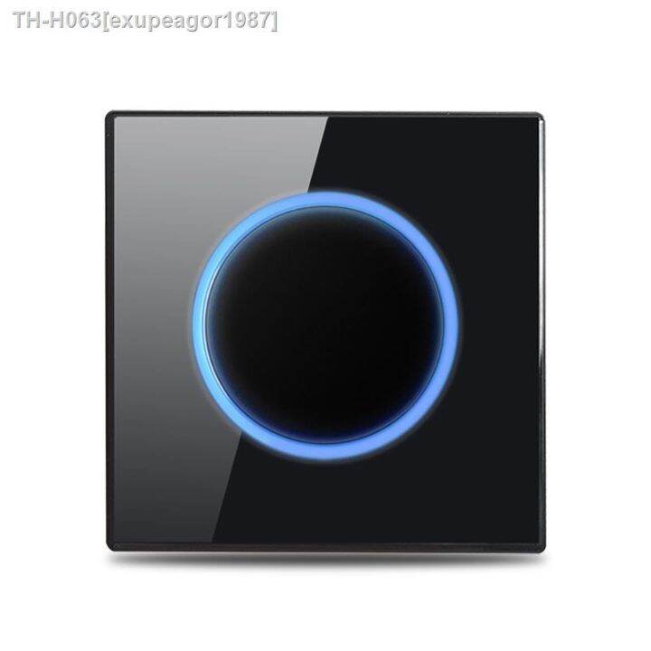 Wallpad 1 2 3 4 Gang Wall Light Switch 1 Way 2 Way Black Glass Sensor