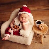 Baywell Newborn Baby Clothes Set Photography Props Outfits Boys Girls Christmas Santa Claus Costume Fleece Vest+Pants+Hat Outfit