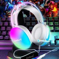 Zealsound S600หูฟังเกม RGB สำหรับ PC แล็ปท็อป PS4 PS5พร้อมไมโครโฟนระบบเสียงเบสรอบทิศทางครอบหู USB หูฟังที่มีไฟเต็มรูปแบบ