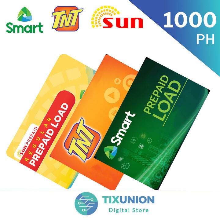 Smart Load 50 to 1000 TNT Load SUN Load Prepaid Load Regular Load