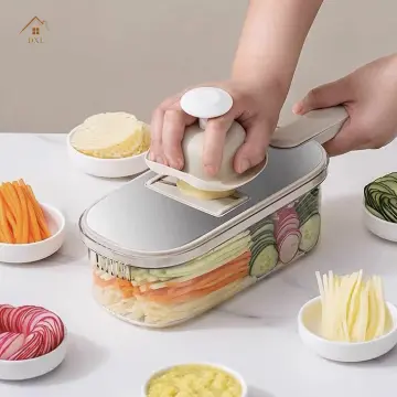 Multifunctional Vegetable Cutter With Drain Basket potato chip slicer  radish grater Shredder Grater Slicer Kitchen Tools