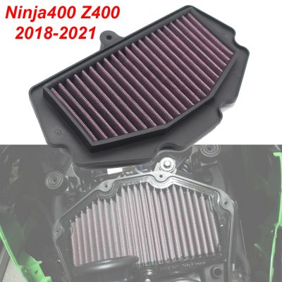 ❣❅◈ Motorcycle Air Intake Filter Cleaner High Flow Non-woven Fabric Air Filter For Kawasaki Ninja 400 Ninja400 Z400 2018-2021