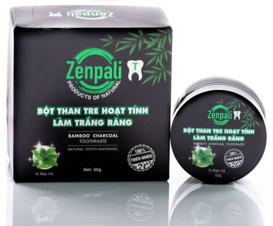 Bột than tre hoạt tính zenpali t 50g tác dụng làm trắng răng - ảnh sản phẩm 1