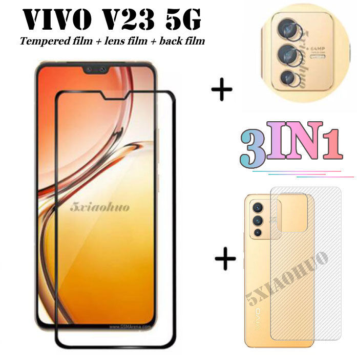 3-in-1-ฟิล์มกันรอยสำหรับvivo-v19-ฟิล์มกันรอยกระจกนิรภัย-ฟิล์มกันรอยเลนส์กล้อง-สติกเกอร์ฟิล์มป้องกันคาร์บอนไฟเบอร์ติดด้านหลัง