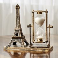 Pendulum Hourglass Room Eiffel Ornament Timer Tower Decoration Simple Wooden Desktop Home Kawaii Home Sand Retro On Modern