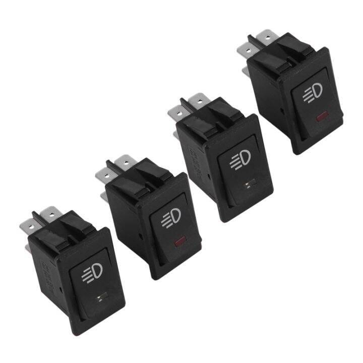 4x 12V 35A Car Truck Boat Fog Light Rocker Switch LED Light Dash board