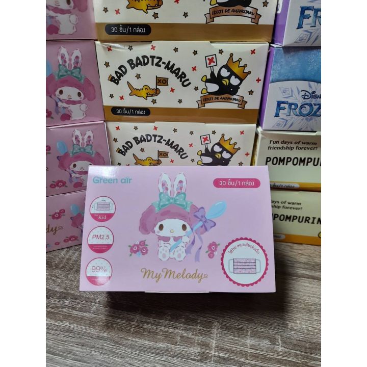 สินค้าขายดี-my-melody-พร้อมส่ง-หน้ากากอนามัยเด็ก-ลายการ์ตูน-ของแท้จากญี่ปุ่น-1-กล่อง-30-ชิ้น