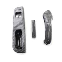 for VW Golf MK4 Driver Door Window Switch Bezel + Passenger Door Pull Handle for VW Golf MK4 2-Door LHD Carbon Fiber Texture Grab Handles