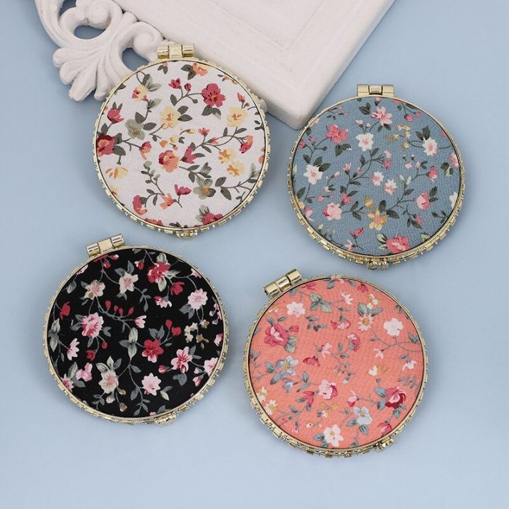 chinese-style-overseas-gift-art-retro-cloth-print-double-fold-portable-mini-makeup-mirror-womens-makeup-mirror-mirrors