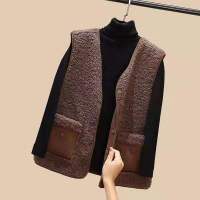 CXSC Store Lamb Wool Vest ผู้หญิงฤดูหนาวหนาขนสัตว์ One 2020ใหม่แฟชั่นผู้หญิงเสื้อกั๊ก Plush Coat