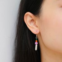 daintyme - Cari earrings ต่างหู handmade หินอาเกต ลูกปัด