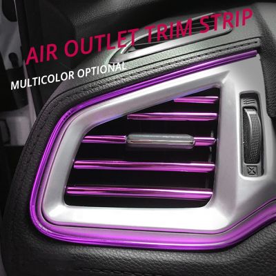 10Pcs Car Air Conditioner Outlet U Interior Moulding Trim Strips Styling Accessories Decorate
