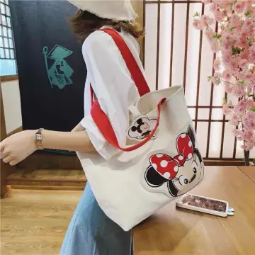 Anime Mickey Mouse Double Shoulder Bag Women Bag Canvas Bag Trend