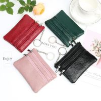 WOUND หนัง PU with Key Ring Women Clutch Wallet Money Bag Card Holder Mini Coin Purse Keychain